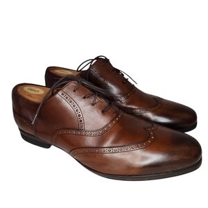 WOLF & SHEPHERD MEN WINGTIP BROGUE OXFORDS BROWN SIZE 12.5